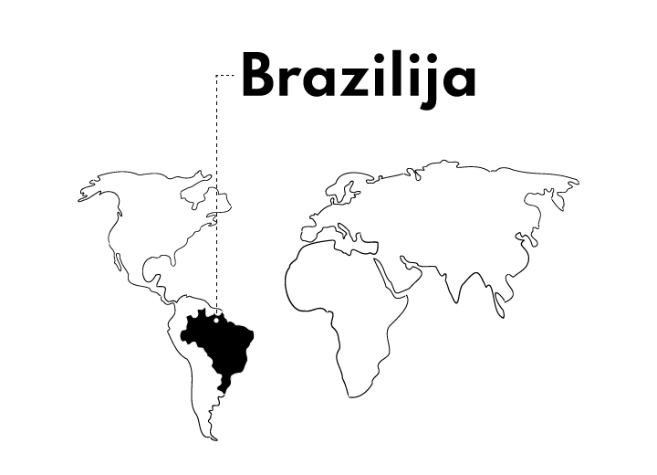 Brazīlijas kafijas izcelsmes karte